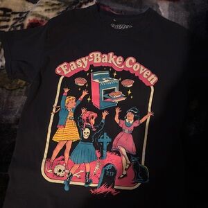 Black Graphic Tee with Colorful Print